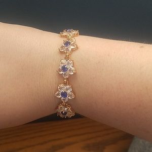 Gold Plated Diamond Flower Bracelet